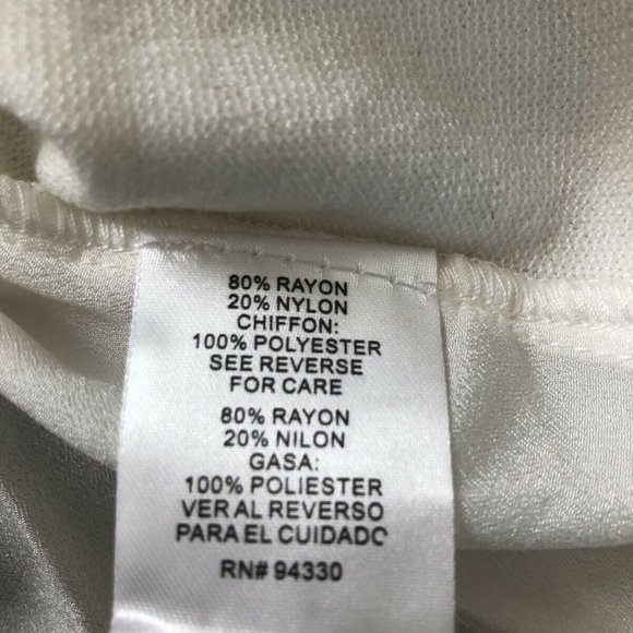 One A Blouse White Chiffon Keyhole Sweater Long - Picture 6 of 8